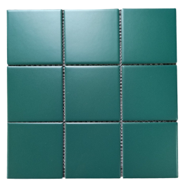 Gạch thẻ mosaic vuông xanh lá đậm mờ