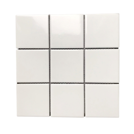 Gạch thẻ mosaic vuông trắng bóng