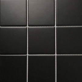 Gạch thẻ mosaic vuông đen mờ